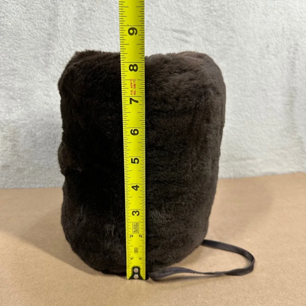 Lisette Lazarus Hand Muff Womens Brown Vintage Faux Fur Union Made Winter Glam
